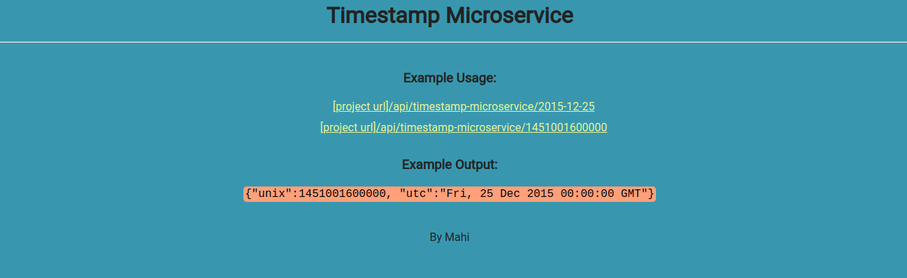 Timestamp Microservice