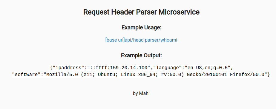 Request Header Parser Microservice