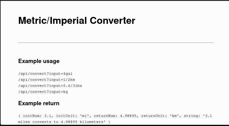 Metric Converter